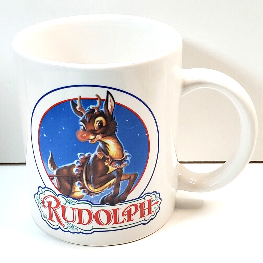 Vtg 1993 Rudolph The Red Nosed Reindeer Coffee Mug Cup Collectible Accent USA